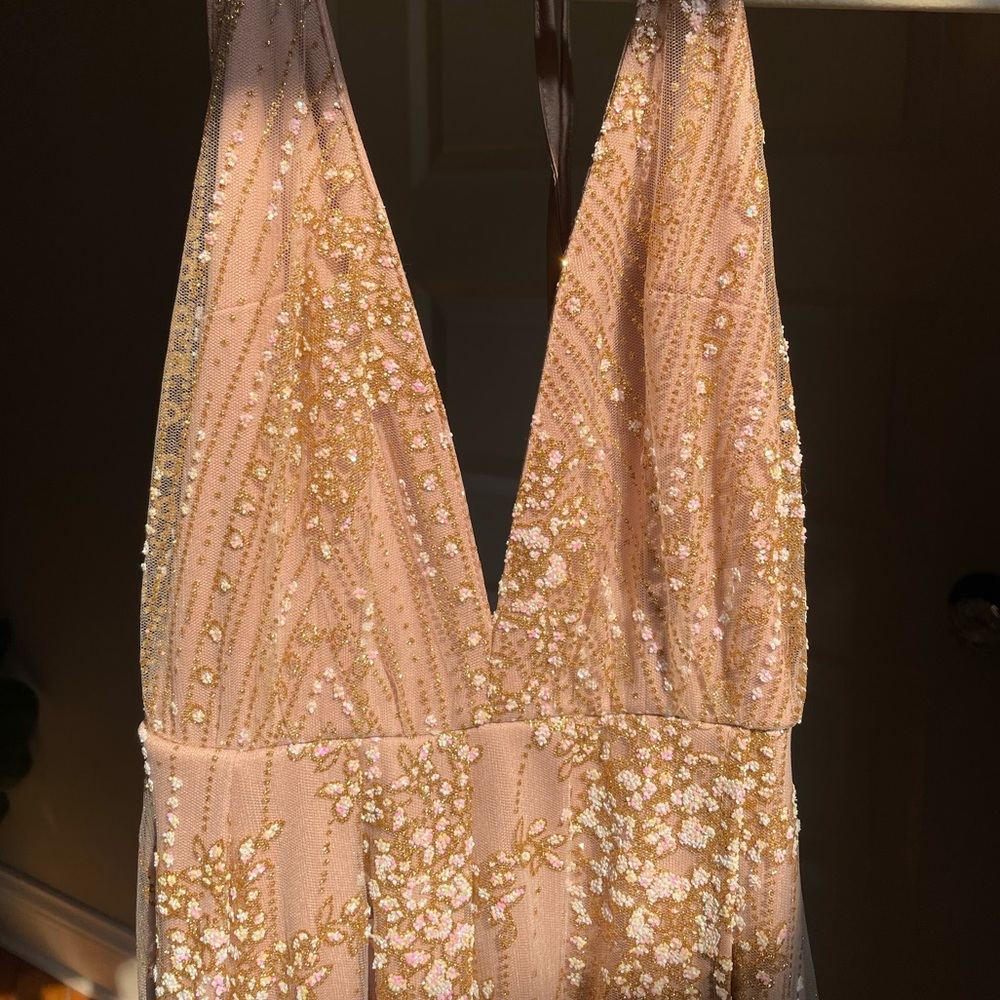 Showpo: NEW YORK NIGHTS MAXI DRESS - PLUNGE CROSS BACK DRESS IN GOLD